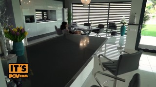 itsPOV - Ebony slut Romy Indy blows and fucks you at the office