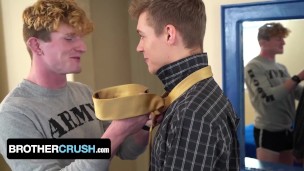 Brother Crush - Handsome Boy Gets Ready For The Prom And His Big Step Bro Is There To Help Him