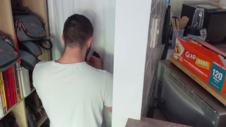Sucking an Uncut Tradie at my Homemade Gloryhole