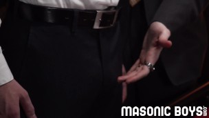 MasonicBoys - Beautiful young man presents hole on altar for insemination