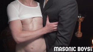 MasonicBoys - Beautiful young man presents hole on altar for insemination