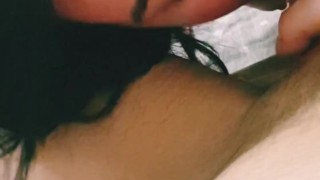 Cum in mouth. Sperm flows out mouth