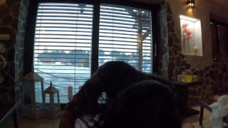 Risky public sex in wellness with big boobs college student! Tonny and Mia