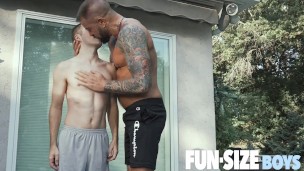 FunSizeBoys - 6'6" of pure DILF gets his hung raw cock deep in a twink