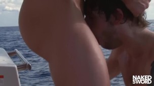 Rimming ass ravaged gay jock relishes anal pleasure and cumshot aboard yacht