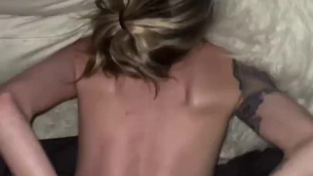 Petite teen loves playing with her asshole until he CUMS inside her