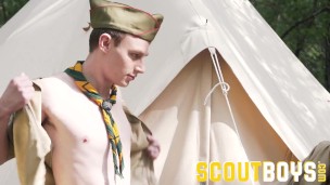 Naked twink scouts banging in the woods