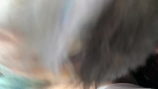 milking a fan's balls dry in public