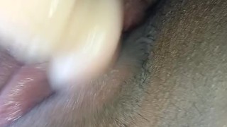 Playing with the dildo 