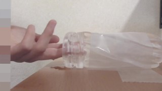 【女性向け　ASMR】ショタボが囁いてくちゅくちゅして挿入する。日本人デカチンの透明オナホ射精。