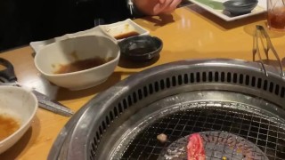 淫乱OLが休日に1人で焼肉を食べる①