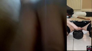Vidya Rides Slave's face Strap On Double Sided dildo Juicy Squirting POV