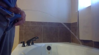 Pissing in Bathtub
