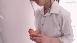 Orgasm with carrot insertion♡Japanese amateur Hentai Sex