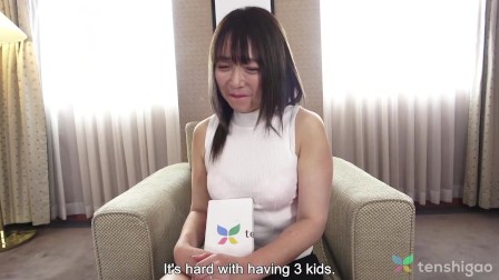 Natsuko Lijima is a mature mom with big fat tits and long nipples she plays with as she masturbates