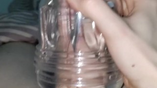 Teen using fleshlight