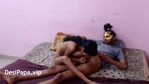 18 Year Old indian teen With Natural Tits Desi Sucks And Fucks Before Bed Time