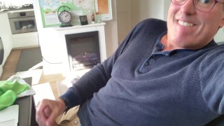Jerking off and cumming on my jeans. Intense orgasm.