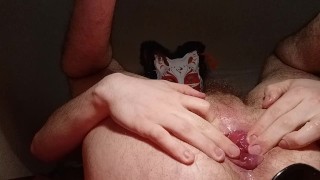 Furry amateur teen can't stop fingering his sissy hole