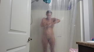 Girlfriend taking a shower