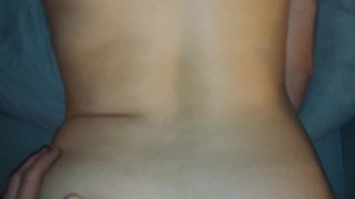 Swallowing his cock then he fucked my from behind then cums on my big ass