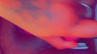 Cherry 🍒 the pornstar 💫 licking cream off a purple toy.