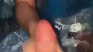 Blowing loads in the hot tub