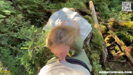 Real Public Sex Adventures with full cumshots - Horny Hiking - 4K POV
