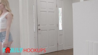 Family Hook Ups - Sexy Emma Starletto Catches Her Dad's Old Friend Ryan Masturbating & Joins Him