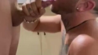 Gagging on cum