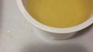 Girl Pissing in a glass and in the toilet, or in your mouth ;) Day 5 of the ovulation test