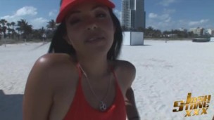 latina Lifeguard Victoria Sweet Rides Big ebony Cock in Jeep