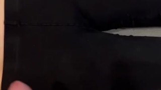 Cum on black legging 