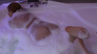 58-year-old beautiful mature can't resist anymore and leaves the jacuzzi to be fucked