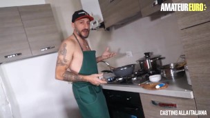 CASTING ALLA ITALIANA - Cock Hungry MILF Mila Ramos Rough Ass Fucking In The Kitchen - amateur EURO
