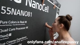 Подросток студентка купила телевизор, а в коробке был огромный член, минет со спермой