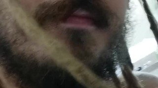 Pissing in bath tub sitting on dildo 