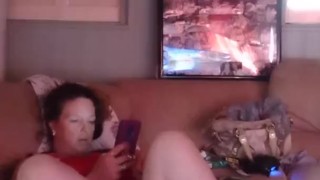 Sexy milf smoking in mini red night dress part 3