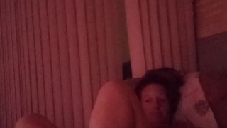 Recording up cute milfs night dress with panties shot while she smokes