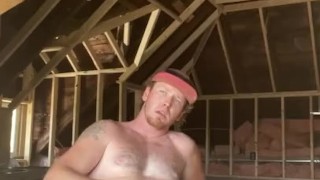 Hot ginger construction worker get off while you watch him work his woood 