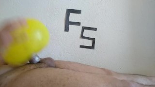 I put a condom on my dick and fuck the balloon - sex toys
