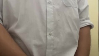 Playing with cock in toilet 
