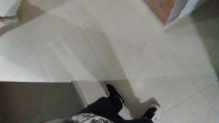 My horny neighbor sucks my cock and fucks me in the elevator