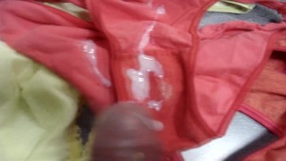 Compilation of great cumshots that they made me in my used panties and videos