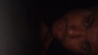 Military veteran at gloryhole getting his cock sucked