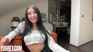 teen slut with perfect ass and tight pussy uses cock for her amusement - latina twerking on the dick
