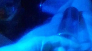 oiled up pumped up big smooth balls in blue light