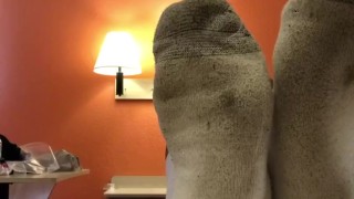 Sniff my funky ass socks pig