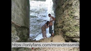 Russian brunette publicly fucked a stranger on a tour of the fortress