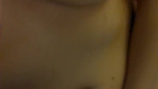 Horny big tit slut fingers herself